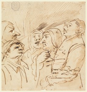 Fem groteske figurer af Pier Francesco Mola