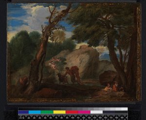 Landskab med mytologiske figurer, før 1666 af Pier Francesco Mola