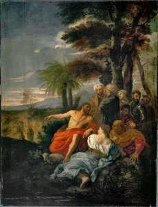 Saint Jean-Baptist prechant dans le desert - Den hellige Johannes Døber prædiker i ørkenen ... af Pier Francesco Mola