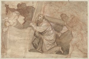 Kristus falder under korset af Pier Francesco Morazzone (circle of)
