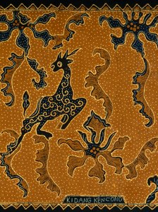 Batik med traditionelt design, Java, Indonesien, detaljer af Blaise Nicolas Le Sueur