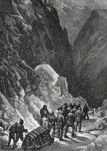 Begravelse af kaptajn Charles Francis Hall (1821-1871), amerikansk opdagelsesrejsende, Grønland, november 1871, Polaris ekspedition af Blaise Nicolas Le Sueur