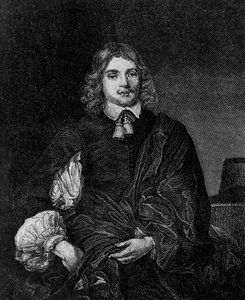 Portræt af Lucius Cary, 2. Viscount Falkland (ca. 1610-1643), engelsk forfatter, politiker og soldat, der var udenrigsminister fra 1642 til 1643, gravering af Blaise Nicolas Le Sueur