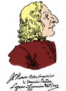 Antonio Vivaldi (1678 - 1741), tegneserie af Pierre Leone Ghezzi (1674 - 1755)