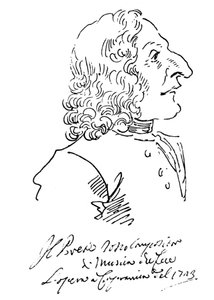 Karikatur af komponisten Antonio Vivaldi, 1723