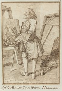Signore Sebastiano Conca, napolitansk maler (Signore Sebastiano Conca, napolitansk maler) af Pier Leone Ghezzi