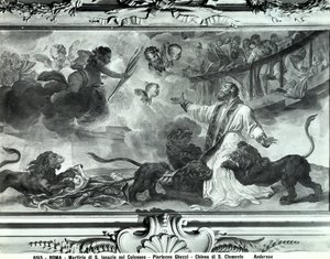 Sankt Ignatius af Antiokias martyrium i Colosseum (fresco) (s/h)