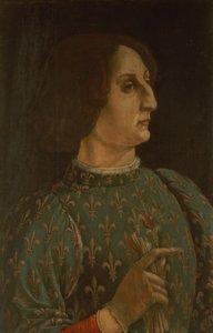 Portræt af Galeazzo Mario Sforza (1444-76) ca. 1471 (tempera på panel) (se også 168788) af Piero del Pollaiolo