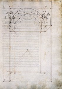 Perspektiv af gang med krydshvælving, side fra De Prospectiva pingendi (Perspektiv af maleri), af Piero della Francesca (ca. 1415-1492), Italien af Piero della Francesca