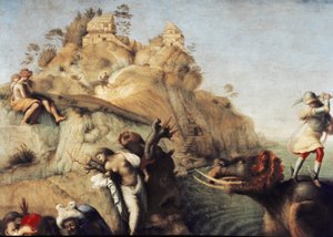 Perseus Freeing Andromeda, detalje (1510, olie på lærred) af Piero di Cosimo