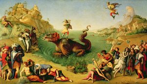 Perseus Rescuing Andromeda, ca. 1510-13 (olielærred) af Piero di Cosimo