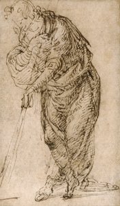 Stående figur, der læner sig op ad en stav, ca. 1510 af Piero di Cosimo