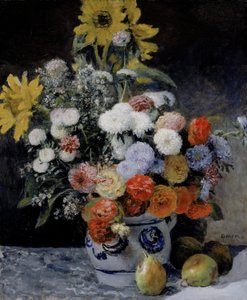 Blandede blomster i en lerpotte af Pierre-Auguste Renoir