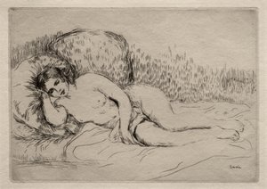 Nøgen kvinde tilbagelænet af Pierre-Auguste Renoir