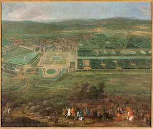 Udsigt over Fontainebleau-slottet af Pierre Denis Martin