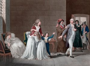 Adskillelse af kong Ludvig XVI af Frankrig (1754-1793, fra hans familie). Paris, Temple fængsel, den 20. januar af Pierre (after) Bouillon