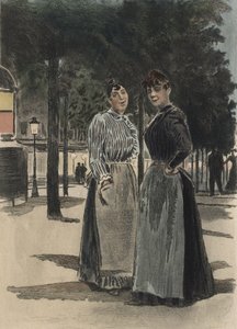 To almindelige kvinder på boulevarden, illustration fra 