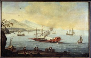 En galease i havnen i Marseille af Pierre (school of) Puget
