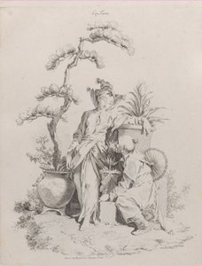 Jorden, fra De fire elementer, 1738-49. af Pierre Alexandre Aveline
