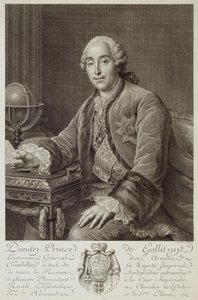 Portræt af prins Dmitrij Mikhailovich Golitsyn 1721-1793, 1762 af Pierre Alexandre Tardieu