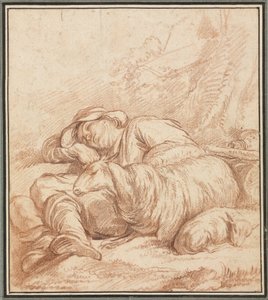 En sovende hyrde, 1700-1800-tallet.