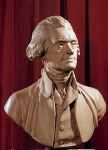 Buste af Thomas Jefferson (1742-1826) Præsident for USA Skulptur af Pierre Alexandre Wille (1748-1821) Blerancourt fra det 18. århundrede. Musee Franco American