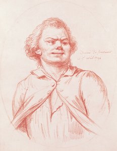 Danton førte til sin henrettelse, 1794 (rødt kridt på papir)