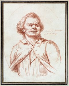Fransk revolution: "" portræt af Georges Jacques Danton (1759-1794) fører til pine" Tegning a la sanguine tilskrevet Pierre Wille (1748-1821)