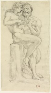 Studie af en nøgen figur og en faun
