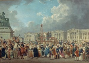En henrettelse på Place de la Revolution, ca. 1793.