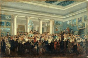 Offentligt salg af malerier, ca. 1785 (olie på lærred) af Pierre Antoine Demachy