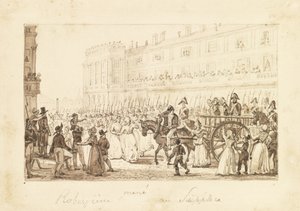 Robespierre og hans medskyldige blev ført til deres henrettelse, 1794