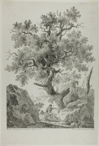 Kunstner i et klippelandskab af Pierre Antoine Mongin