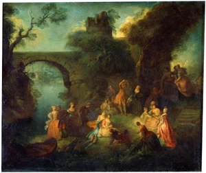 Dans ved floden, c1720-1730.