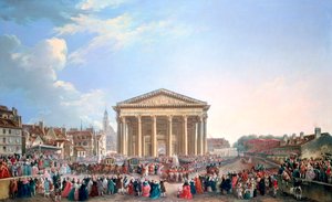 Ceremoni ved den nye kirke i St. Genevieve, 1765 af Pierre Antoine de Machy