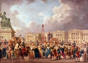 Henrettelse af Guillotine i Paris under den franske revolution, 1790