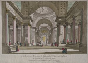 Udsigt over det indre af Pantheon i Paris af Pierre Antoine de Machy