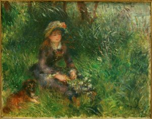 Aline Charigot med hunden af Pierre Auguste Renoir