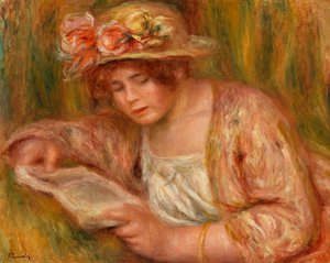 Andrée i hat, læsning af Pierre Auguste Renoir