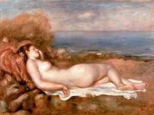 Bader liggende ved havet af Pierre Auguste Renoir