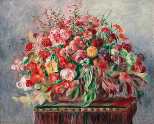 Kurv med blomster; Kurv med blomster, 1890 af Pierre Auguste Renoir
