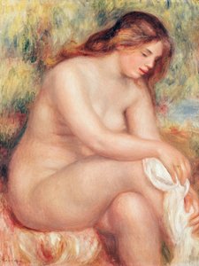 Baderen tørrer sig selv, ca. 1910