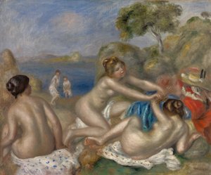Badende leger med en krabbe, ca. 1897 (olie på stof) af Pierre Auguste Renoir