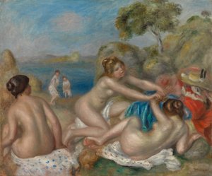 Badende leger med en krabbe, ca. 1897. af Pierre Auguste Renoir