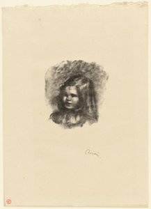 Claude Renoir, vendt mod venstre af Pierre Auguste Renoir