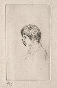 Claude Renoir, i profil. af Pierre Auguste Renoir