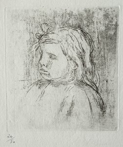 Claude Renoir, tre fjerdedele til venstre, 1908. af Pierre Auguste Renoir