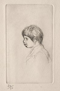 Claude Renoir, kunstnerens søn, i profil af Pierre Auguste Renoir