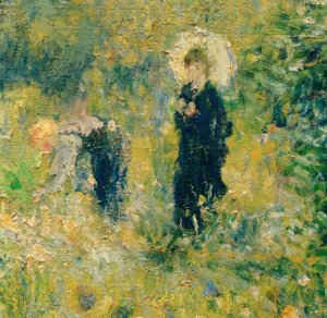 Kvinde med en parasol i en have af Pierre Auguste Renoir