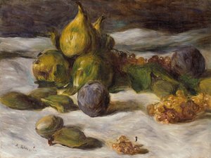 Frugtstilleben (figner og ribs) af Pierre Auguste Renoir